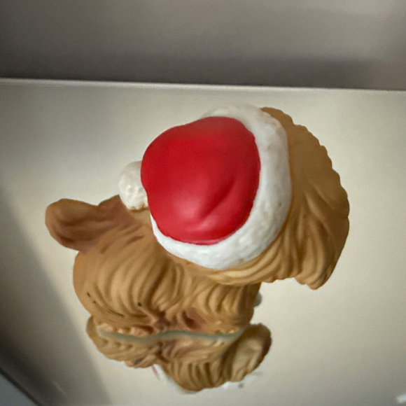 Vintage Lefton Shaggy Dog Christmas Porcelain Santa Puppy with Candy Cane - Picture 4 of 5